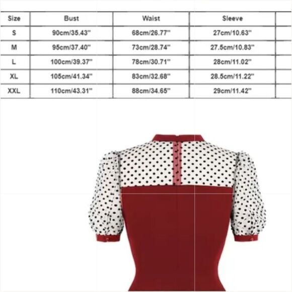 Women’s Black with Polka Dot Dress 1950’s Retro Style Size M NEW - Picture 12 of 13